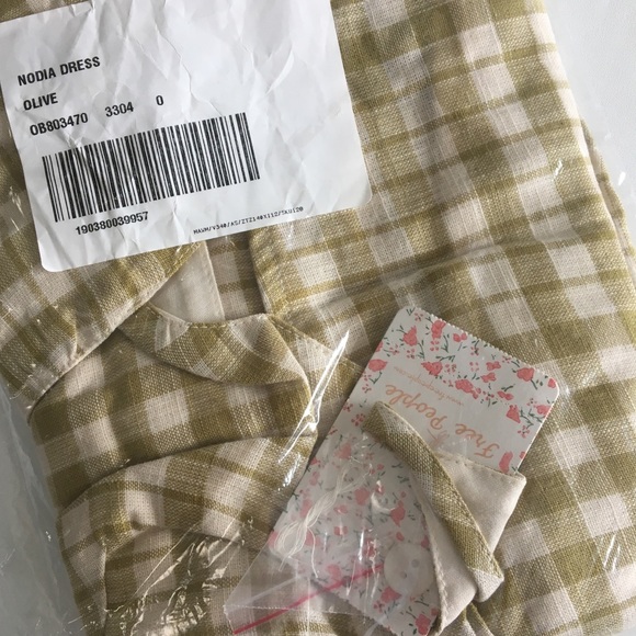 🍾🆕 Free People ♡ Noida Gingham Dress ♡ Olive - Picture 8 of 8